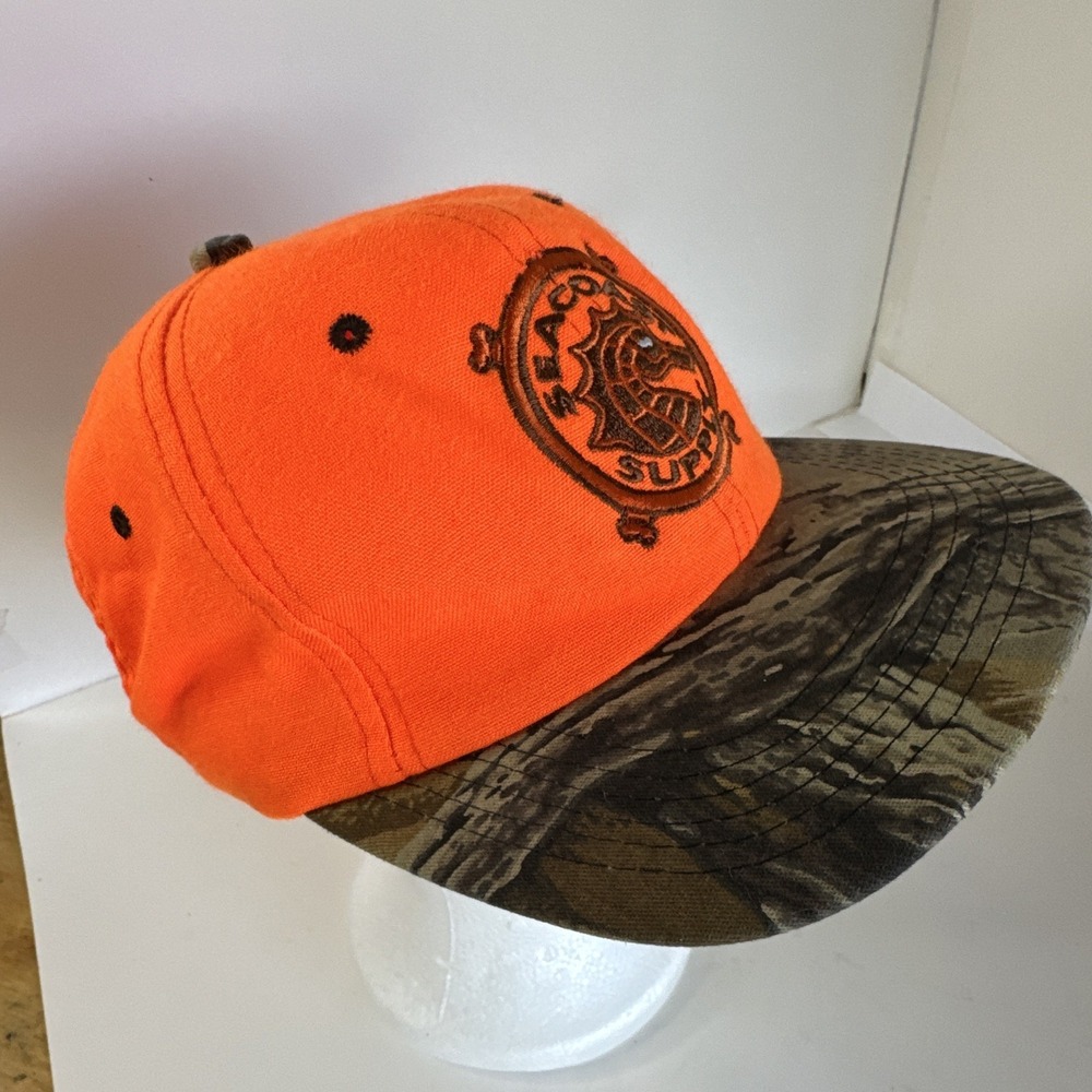 Outdoor Cap Orange Camouflage Adjustable Cotton Ball Cap Hat One Size